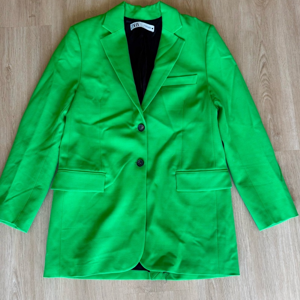 Zara Vibrant Green Suit Jacket - Picture 3 of 4